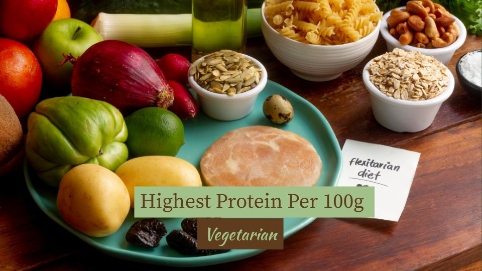 highest protein per 100g vegetarian