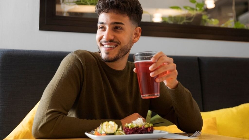 Pomegranate juice and seeds